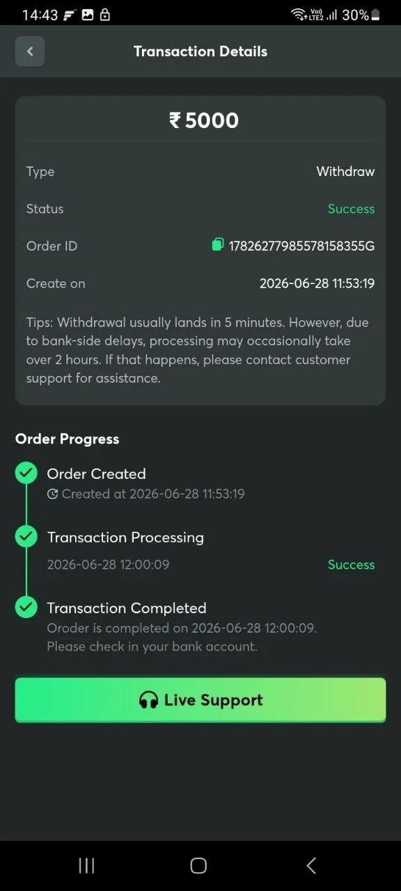 UPI Success 5000 rupees